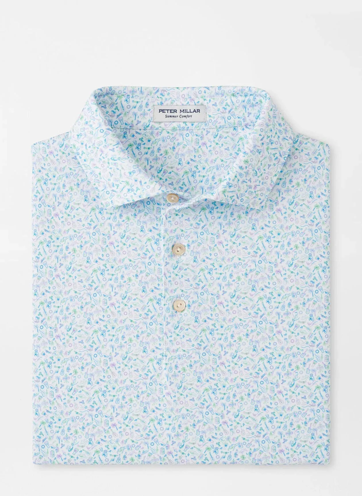 Island Jammin Performance Jersey Polo (White)