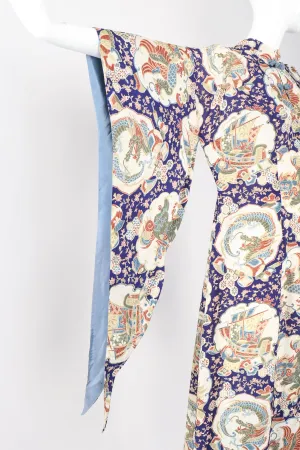 Japanese Folk Print Kimono Caftan