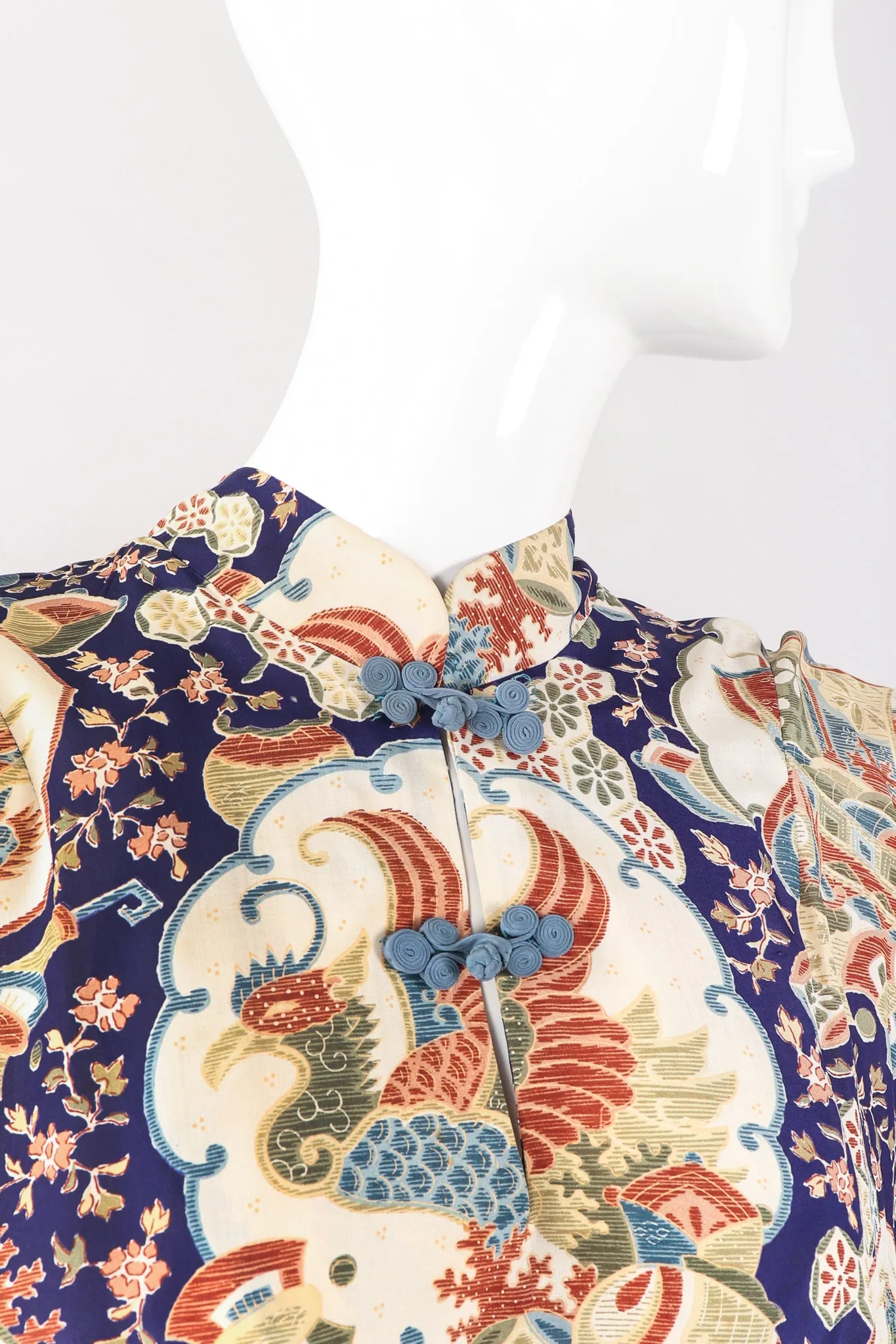 Japanese Folk Print Kimono Caftan
