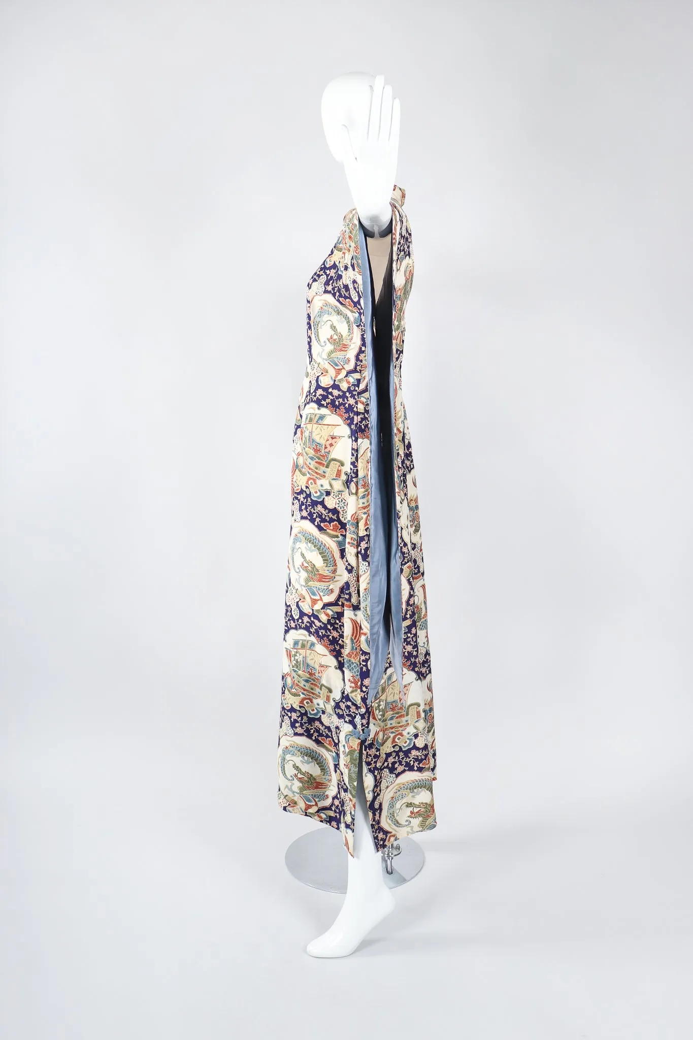 Japanese Folk Print Kimono Caftan