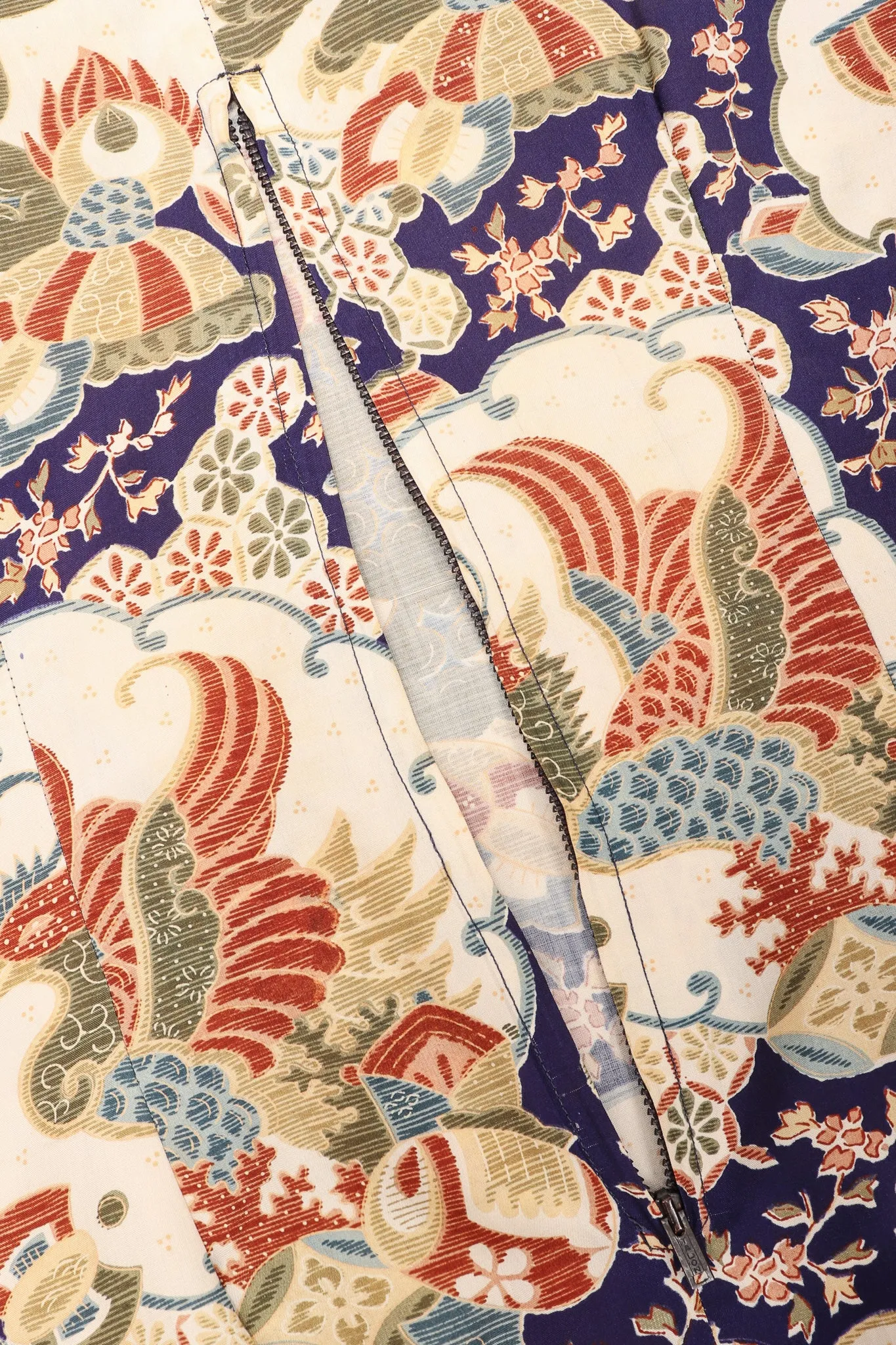 Japanese Folk Print Kimono Caftan
