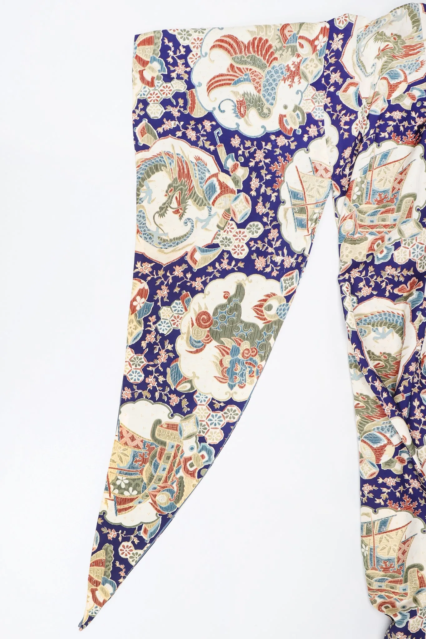 Japanese Folk Print Kimono Caftan