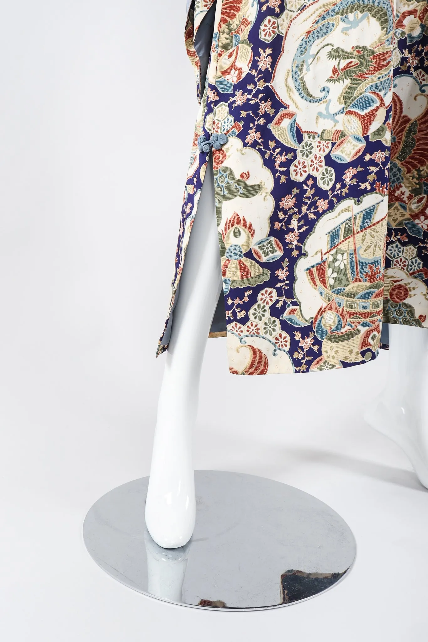 Japanese Folk Print Kimono Caftan