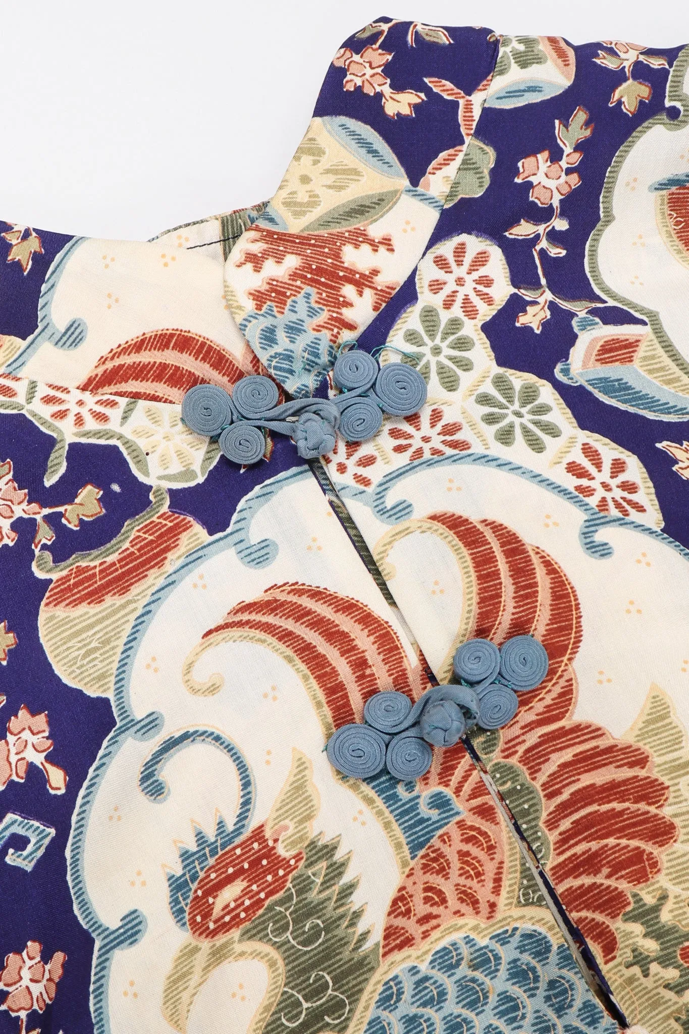 Japanese Folk Print Kimono Caftan