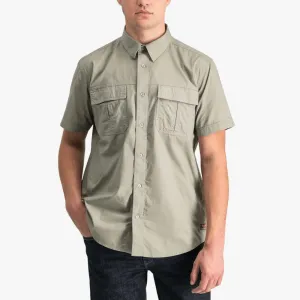 Jeep Mens Safari Short Sleeve Shirt With Back Vent Khaki