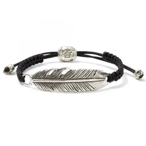 John Varvatos Sterling Silver Feather Adjustable Bracelet
