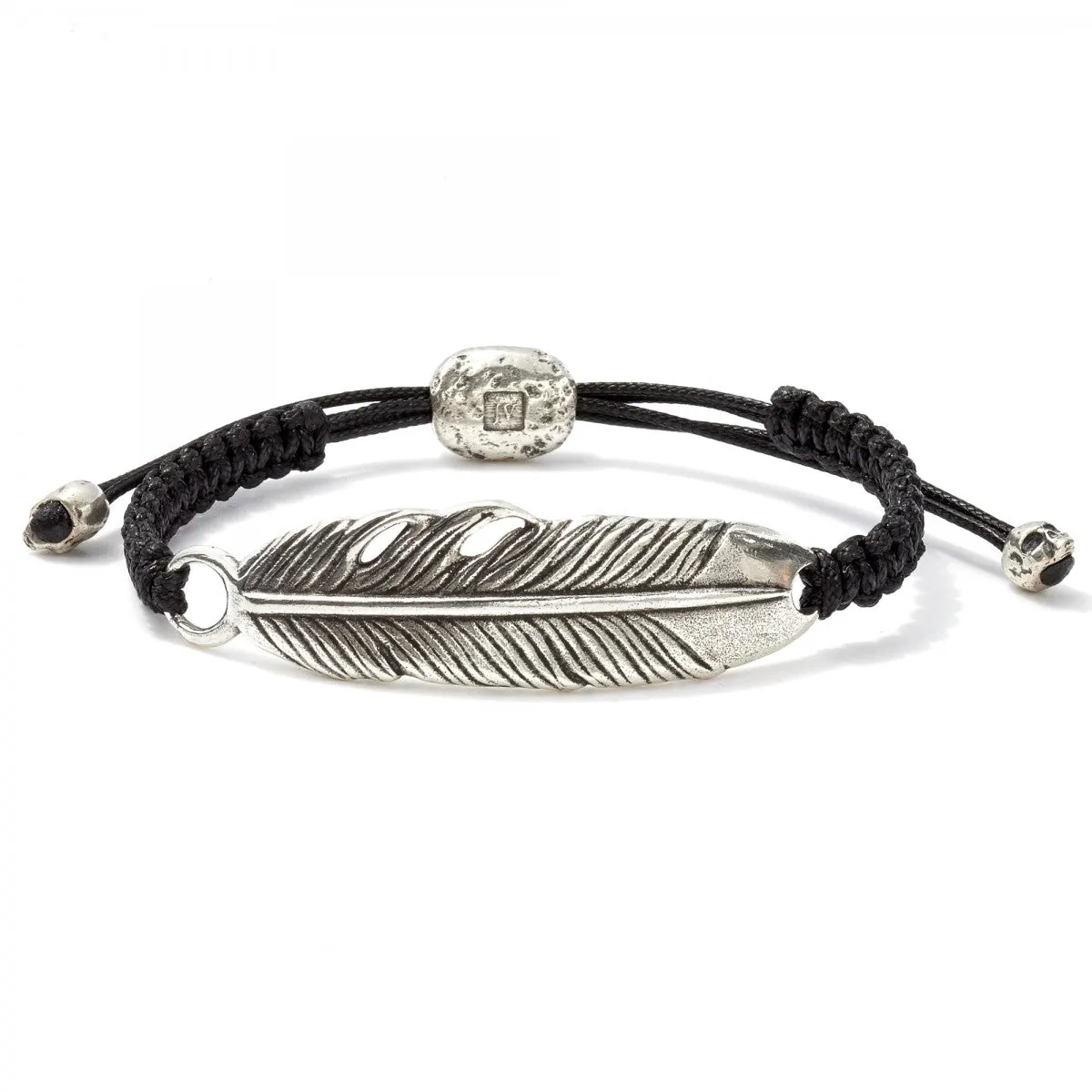 John Varvatos Sterling Silver Feather Adjustable Bracelet