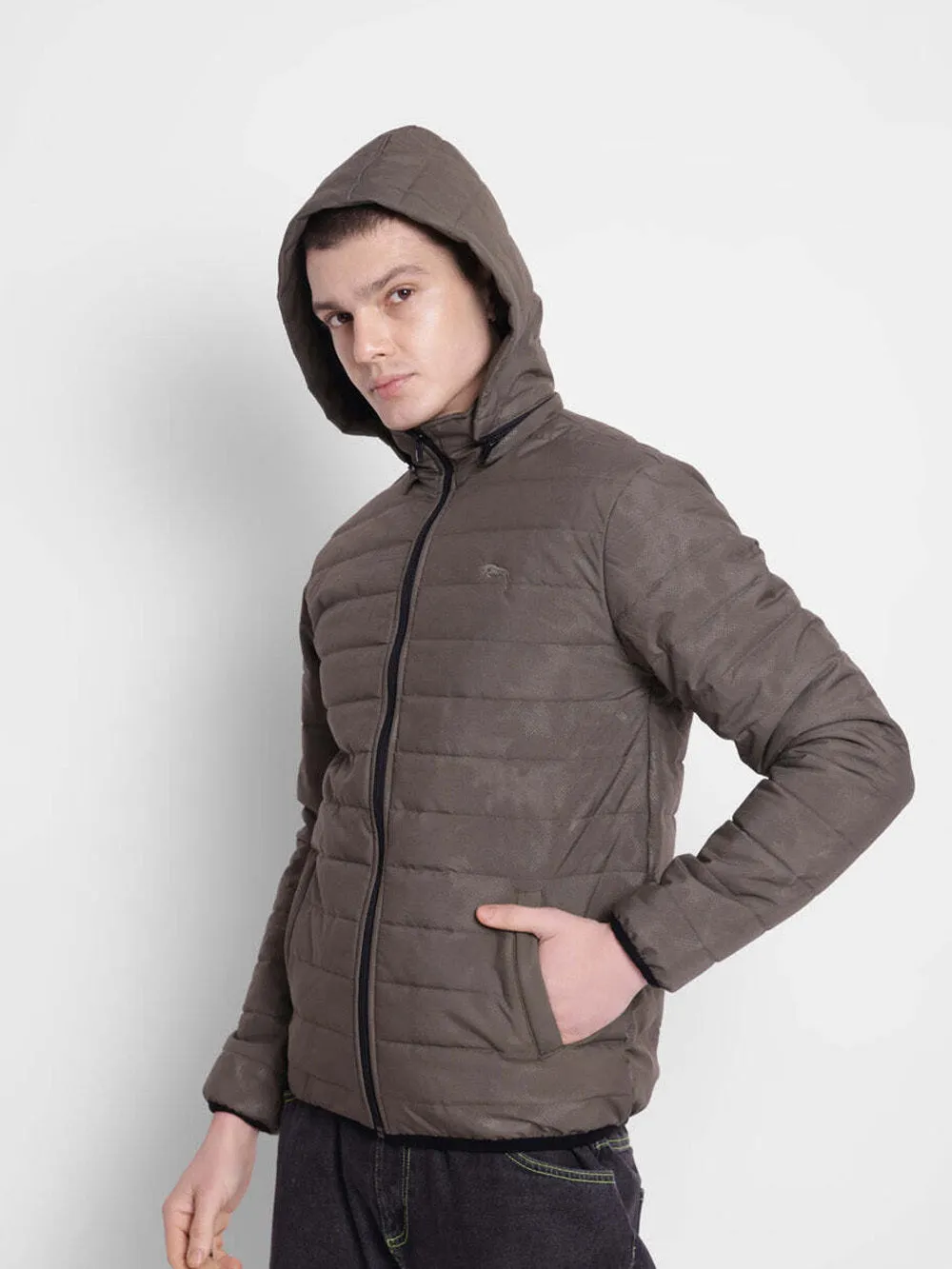 JUMP USA Men Olive Rapid-Dry Solid Sporty Jackets With Hood