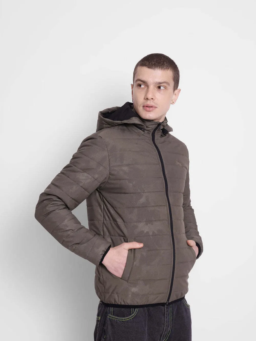 JUMP USA Men Olive Rapid-Dry Solid Sporty Jackets With Hood