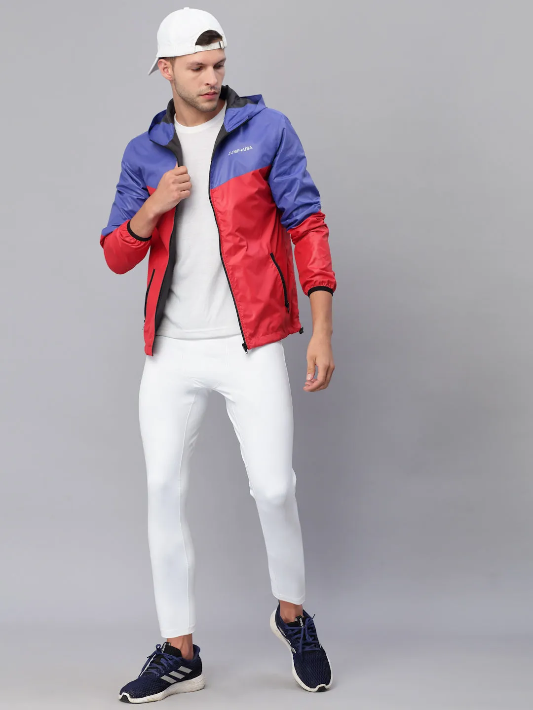JUMP USA Men Royal Blue Rapid-Dry Solid Sporty Jackets