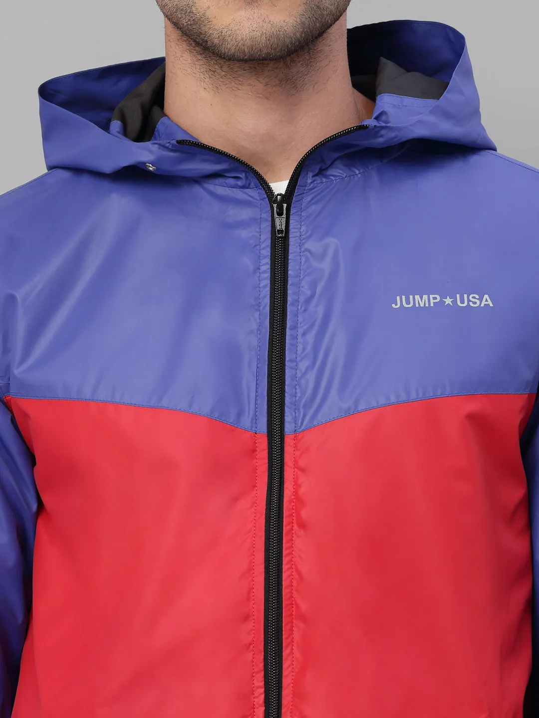 JUMP USA Men Royal Blue Rapid-Dry Solid Sporty Jackets