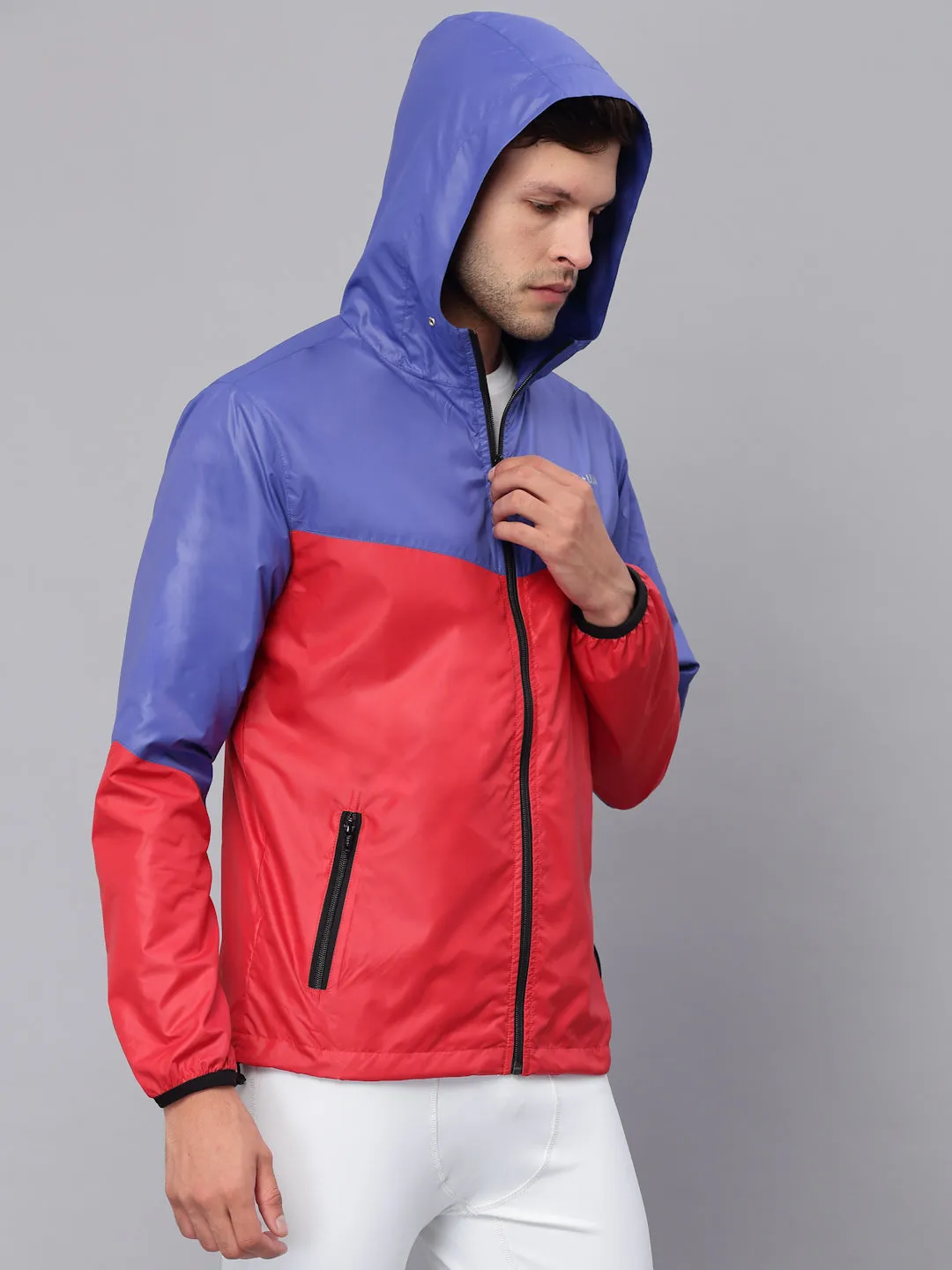 JUMP USA Men Royal Blue Rapid-Dry Solid Sporty Jackets