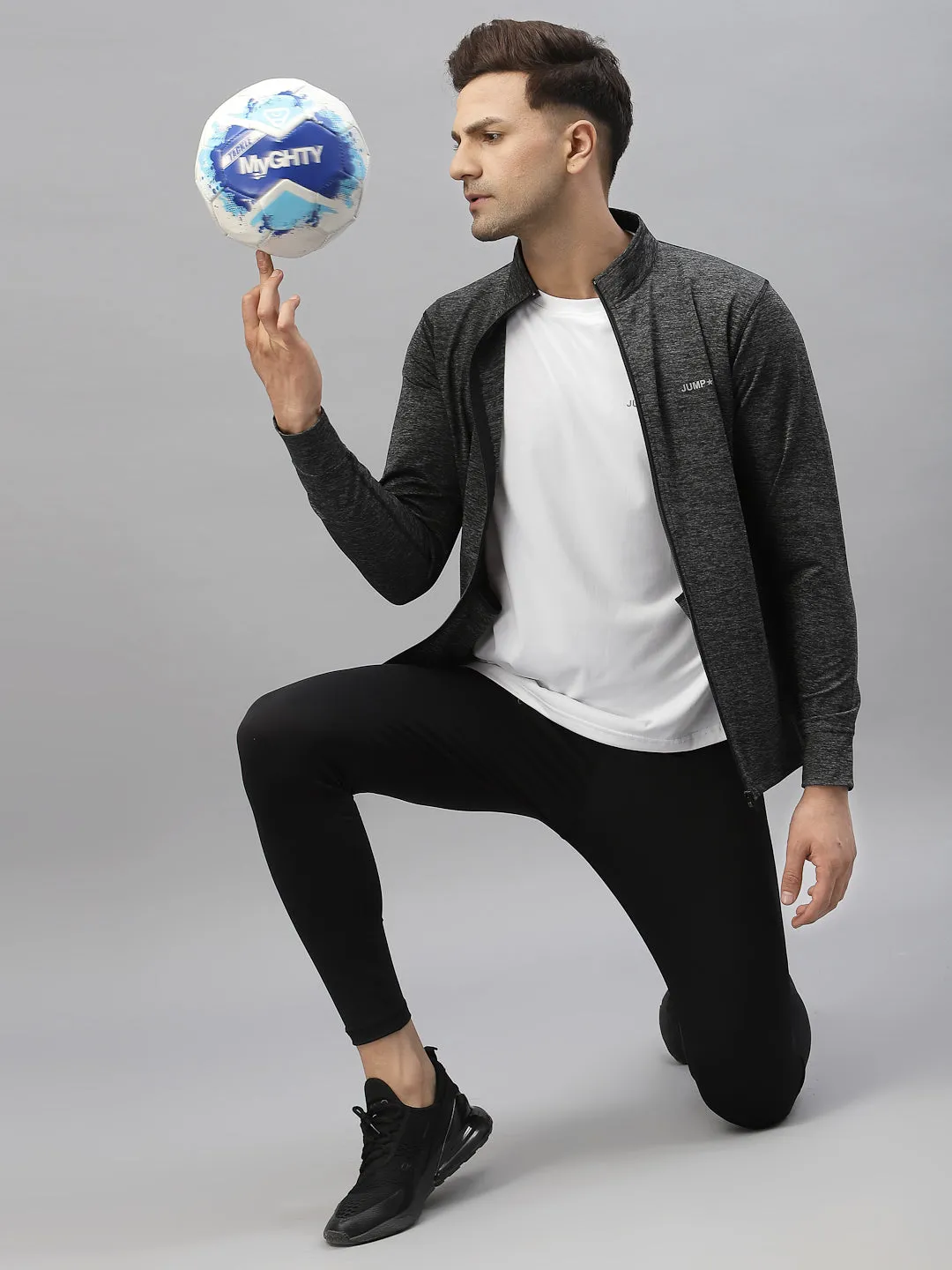 JUMP USA Training Men Black Rapid-Dry Solid Jackets