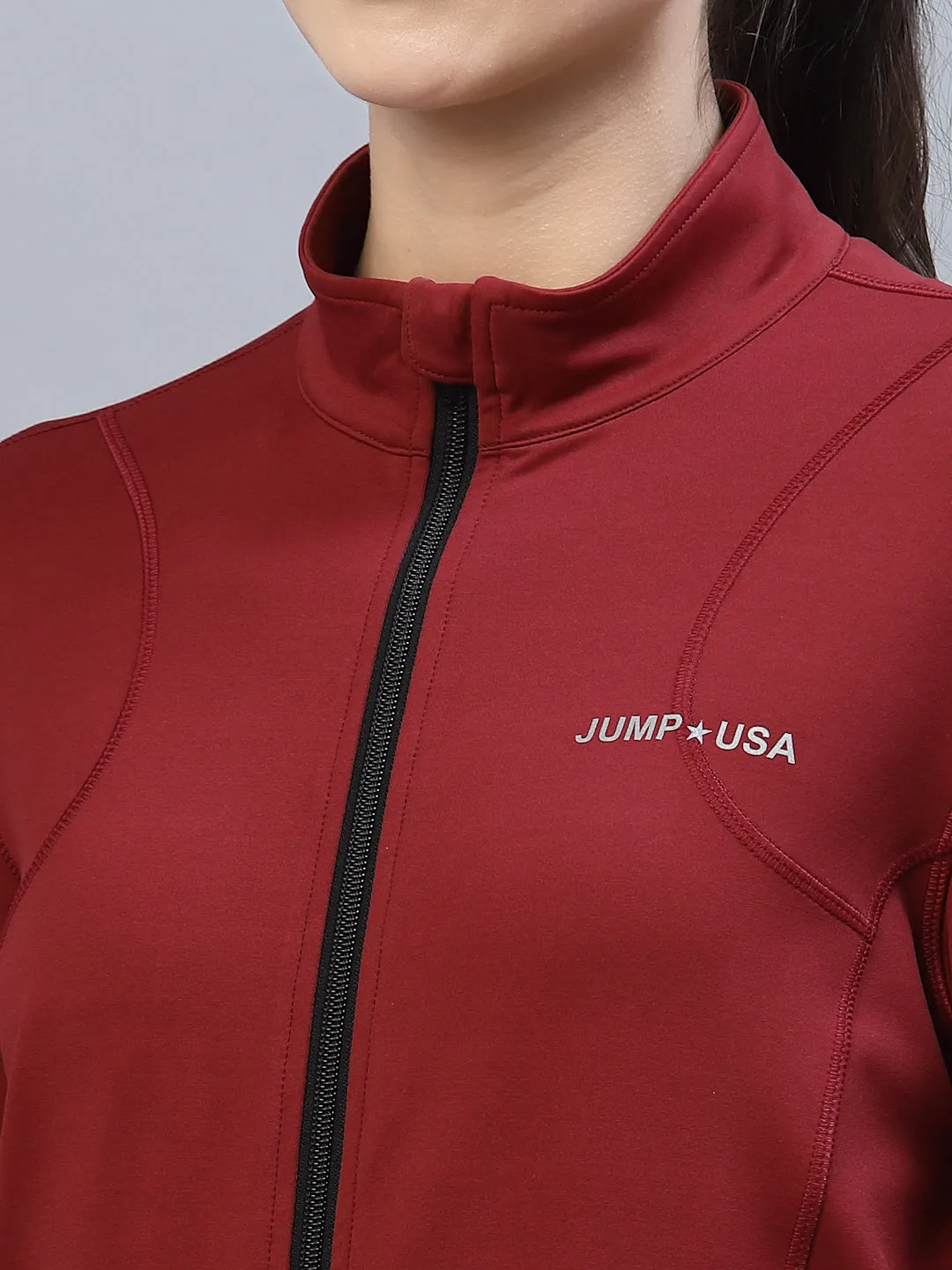 JUMP USA Women Solid Polyester Hiking Jacket