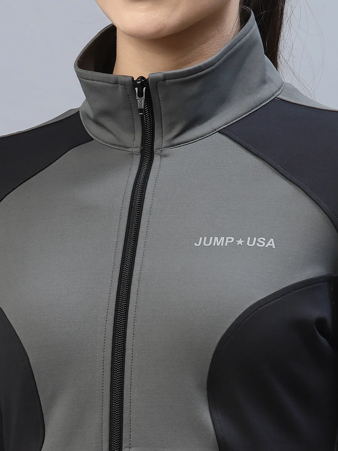 JUMP USA Women Solid Polyester Hiking Jacket