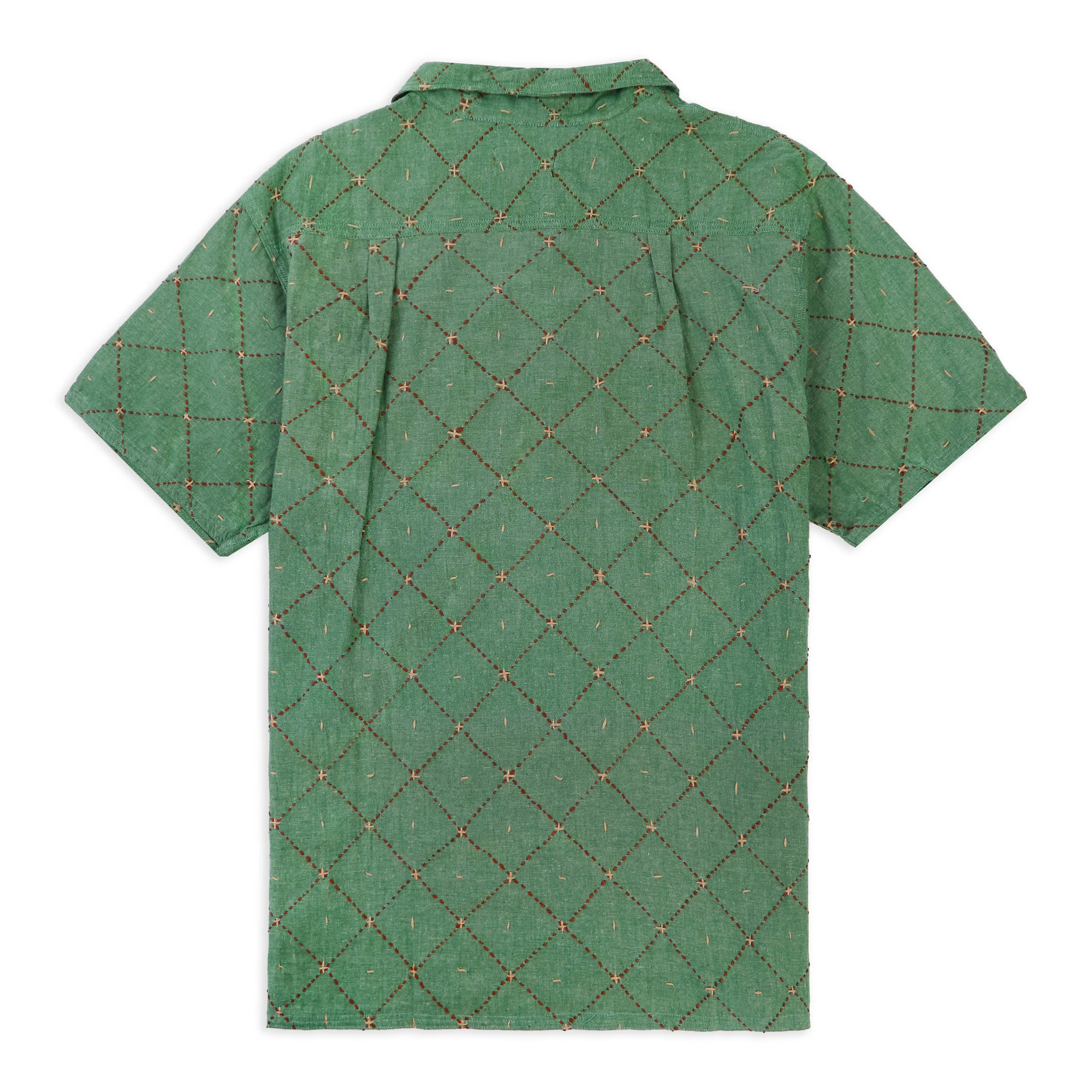 Kantha Short Sleeve Shirt - Green