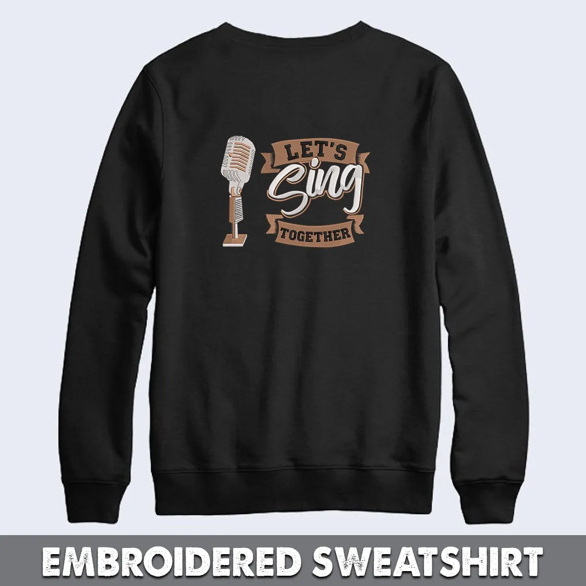 Karaoke Let's Sing Together Embroidered Sweatshirt   Hoodie