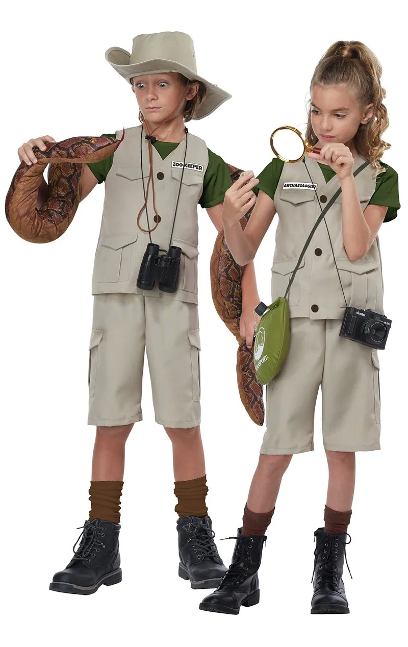 Kids Unisex Wild Life Expert Archaeologist Costume