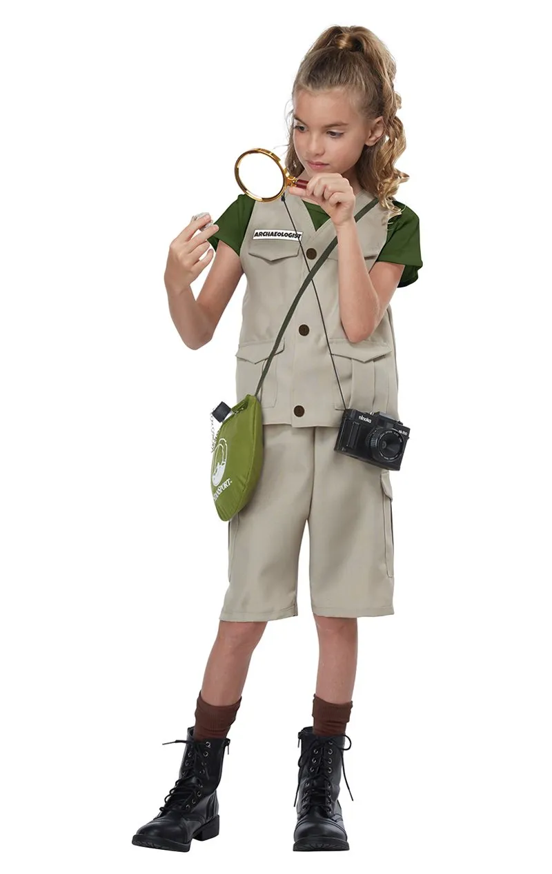 Kids Unisex Wild Life Expert Archaeologist Costume