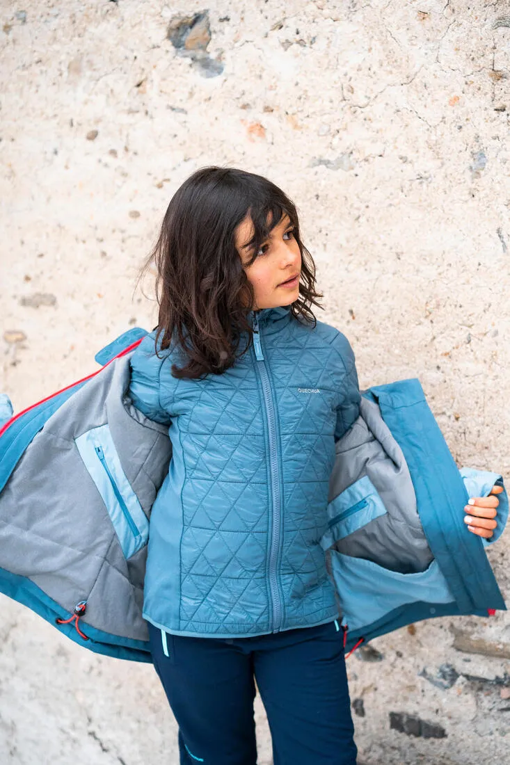 KIDS’ WARM AND WATERPROOF 3-in-1 HIKING JACKET - SH500  MTN -10°C - 7-15 YEARS