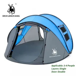 Large Family Automatic Throwing Pop Up Waterproof Camping Hiking Tent