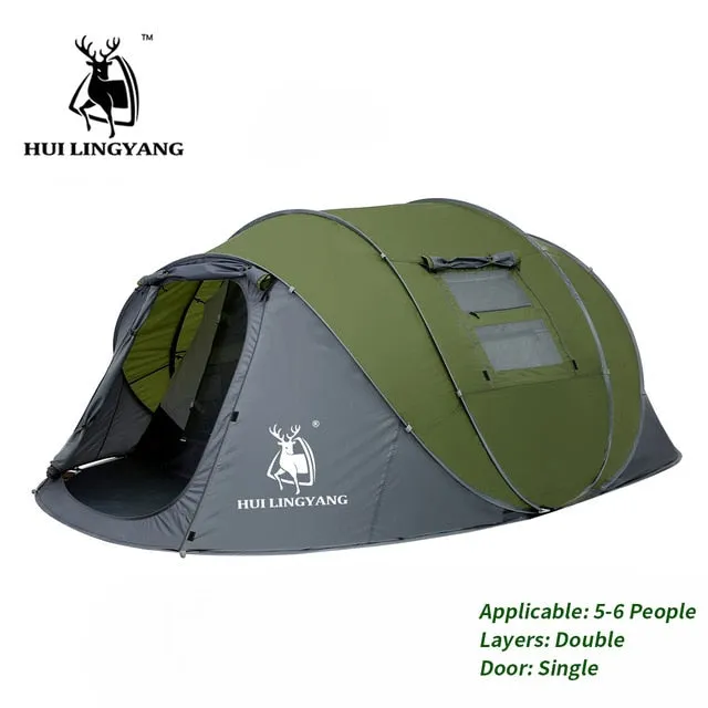 Large Family Automatic Throwing Pop Up Waterproof Camping Hiking Tent
