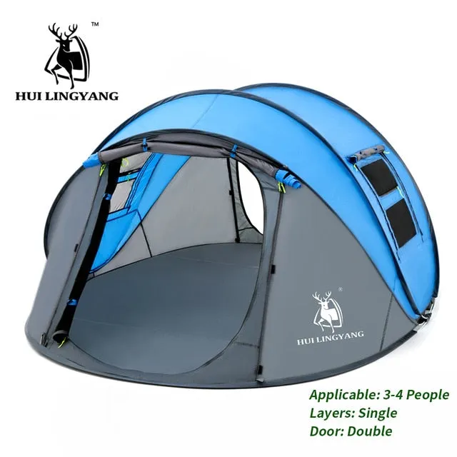 Large Family Automatic Throwing Pop Up Waterproof Camping Hiking Tent