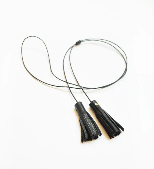 Leather Bolo Tassel Necklace