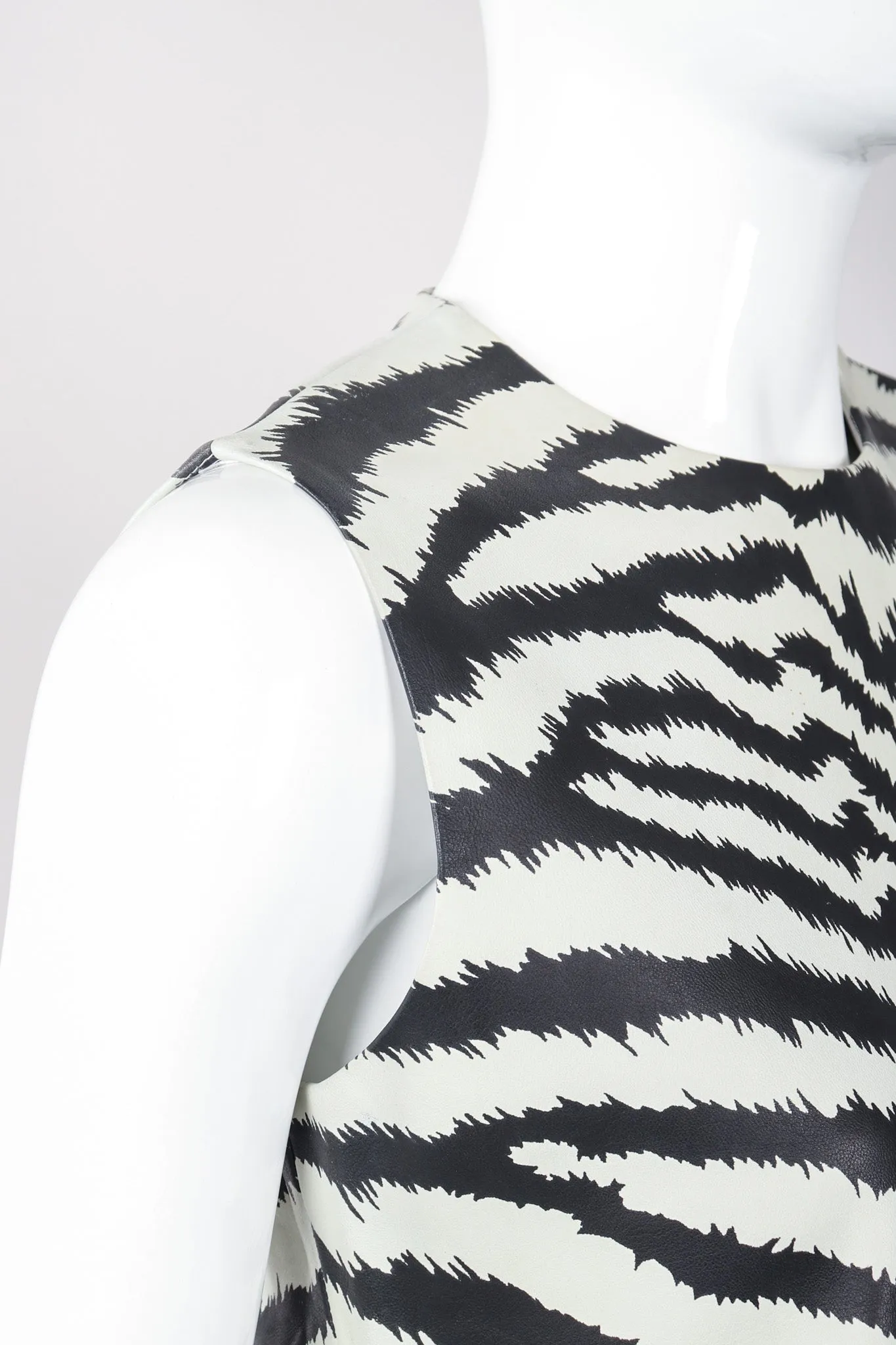 Leather Zebra Top