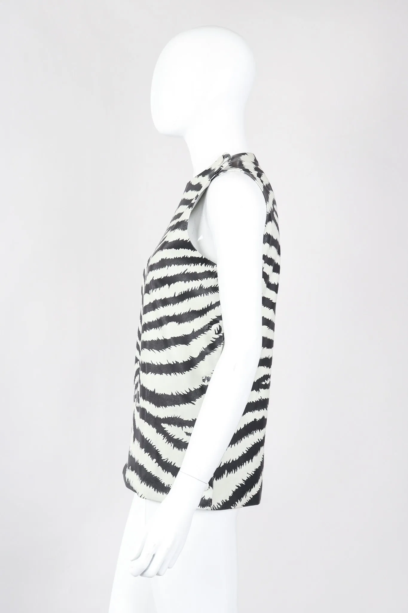 Leather Zebra Top