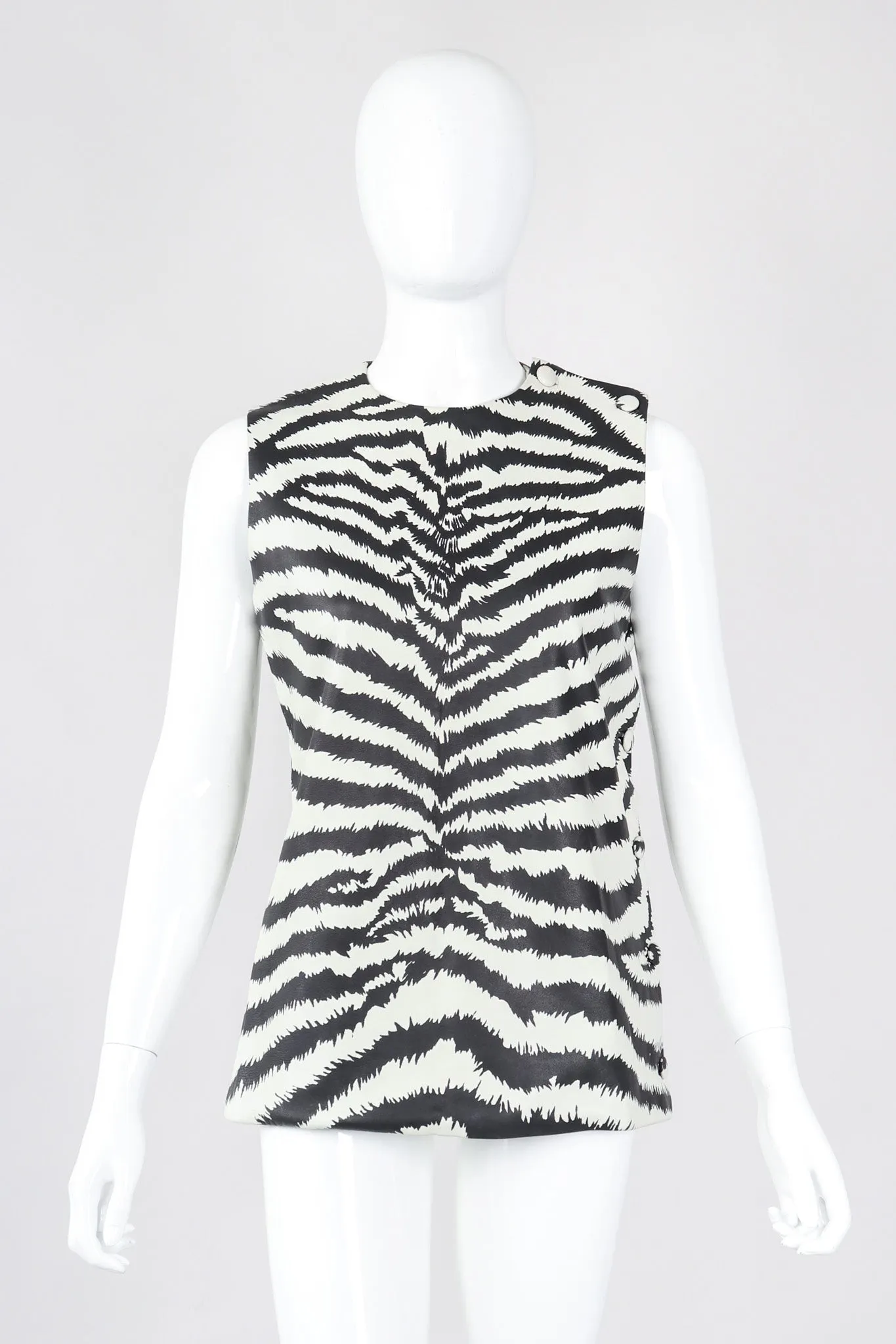 Leather Zebra Top