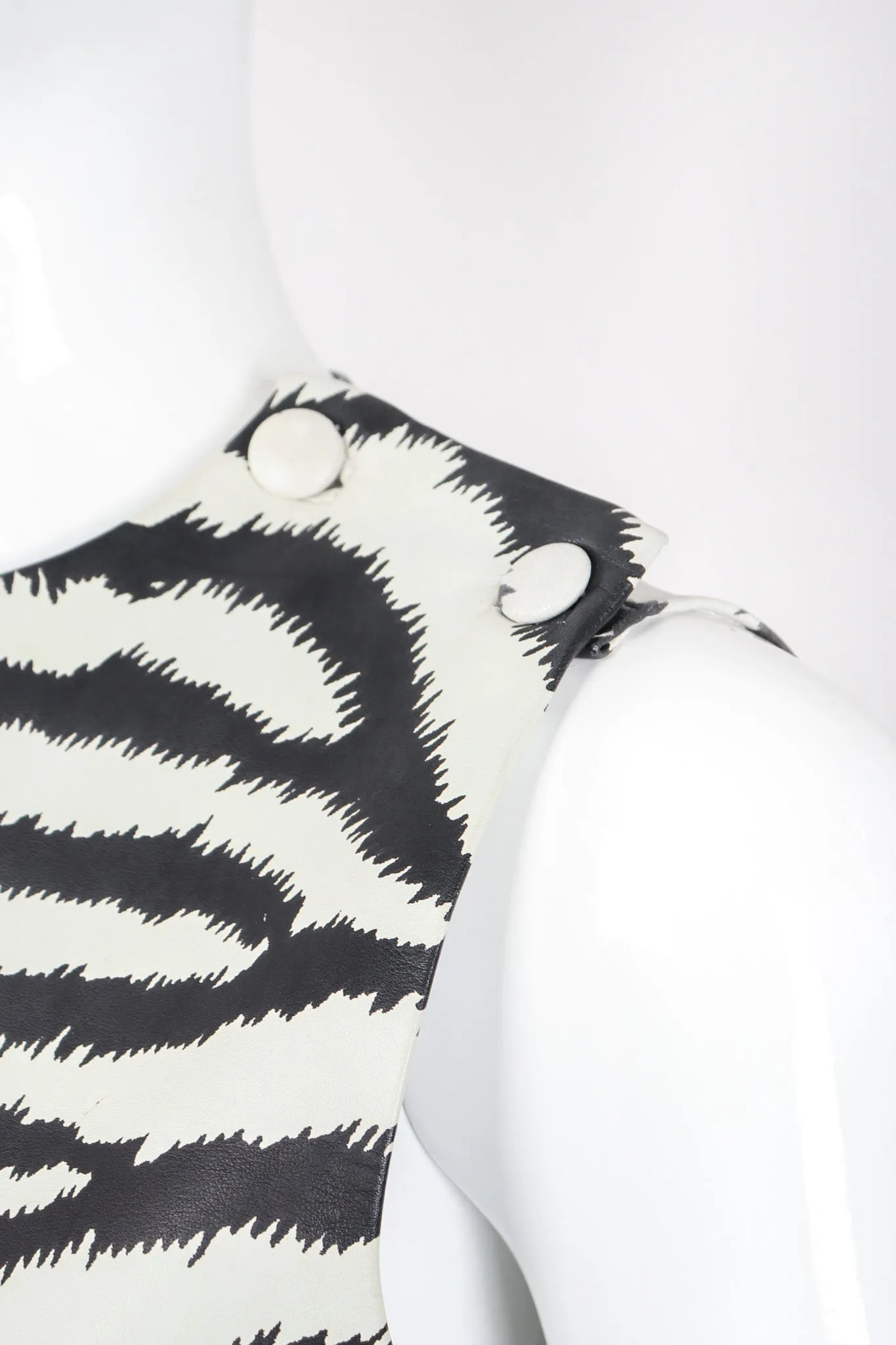 Leather Zebra Top