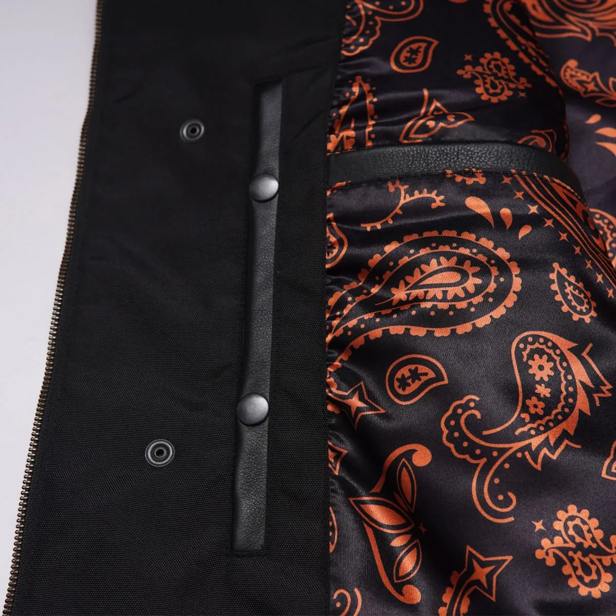 Leatherick Dual Closure Satin Lining Custom Biker Vest