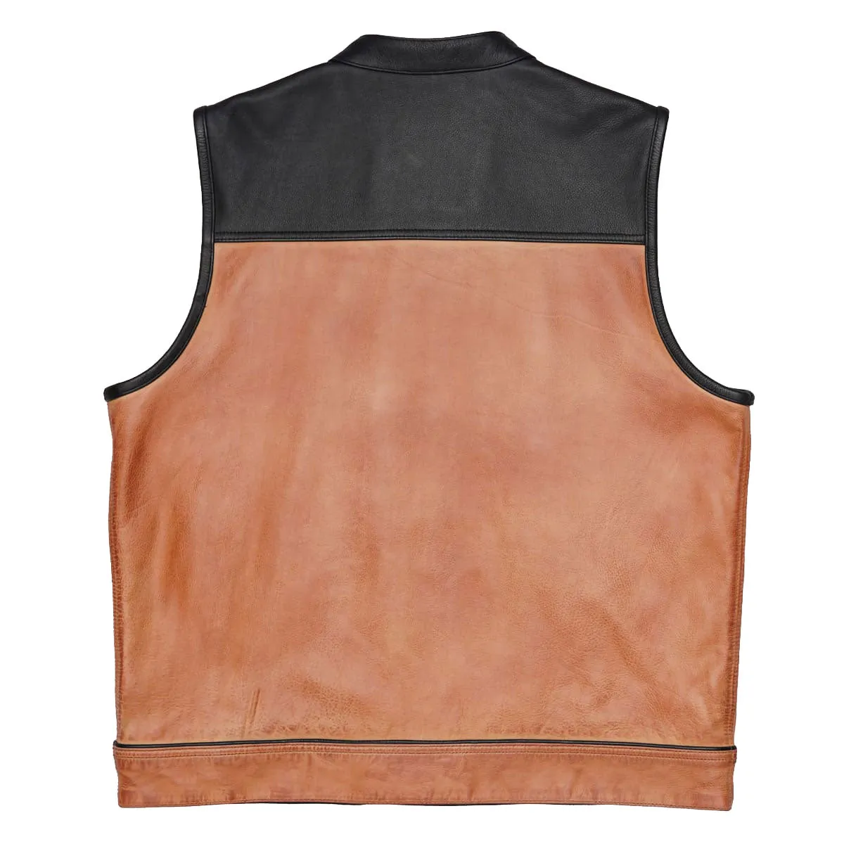 Leatherick Dual Closure Satin Lining Custom Biker Vest