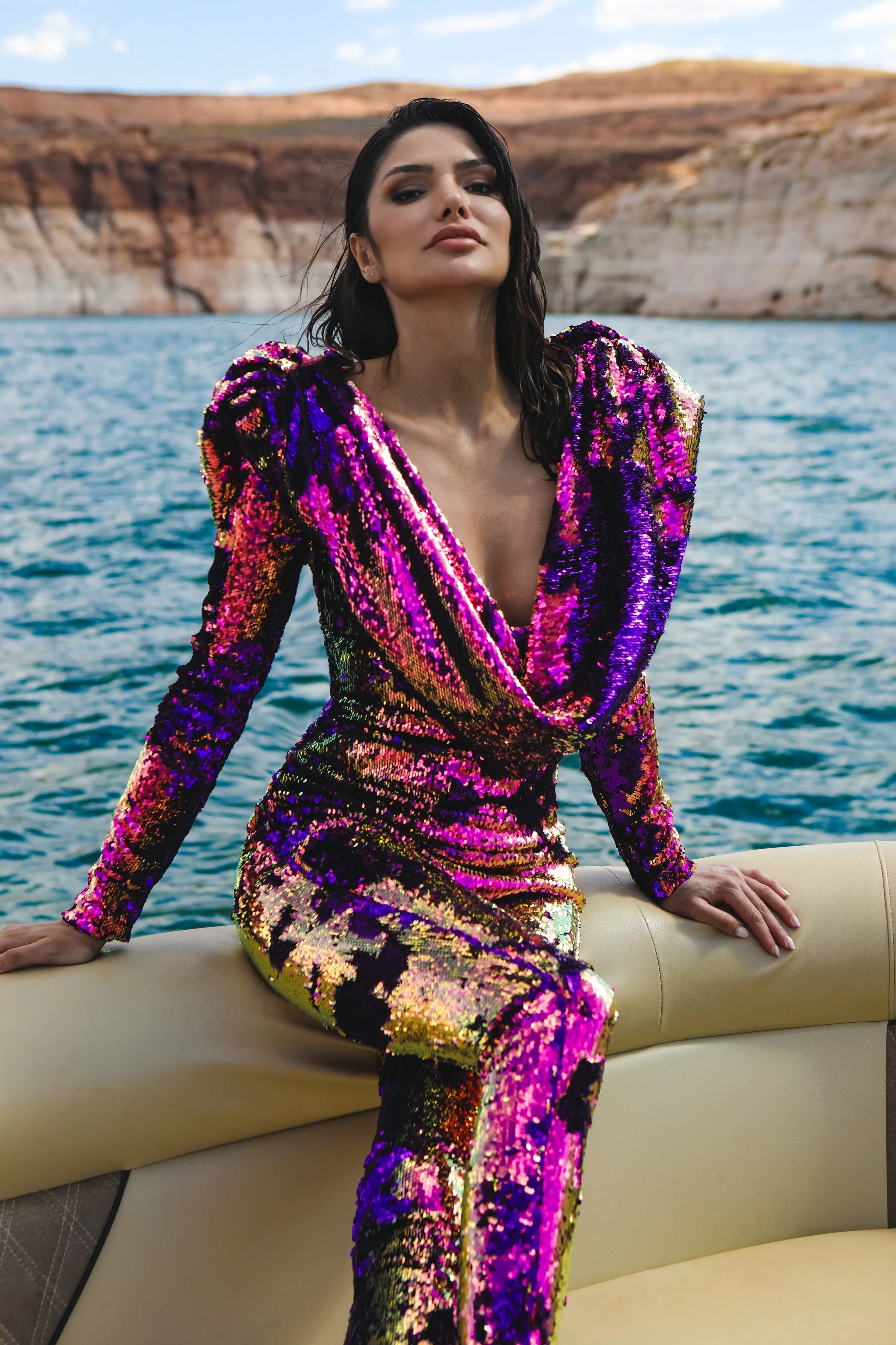 Lemuria 007 Sequined Multicolored Catsuit by Dani Watanabe