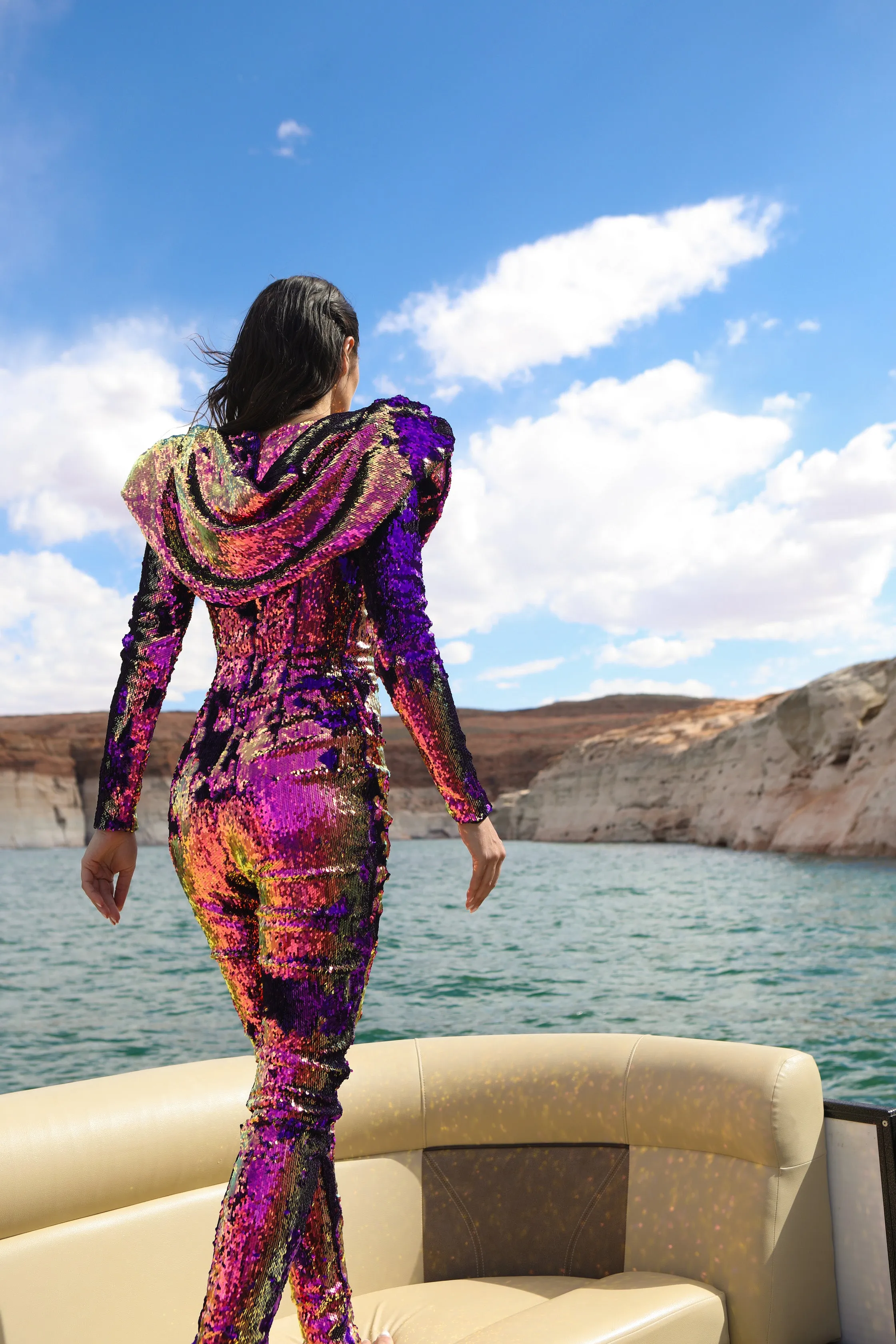 Lemuria 007 Sequined Multicolored Catsuit by Dani Watanabe