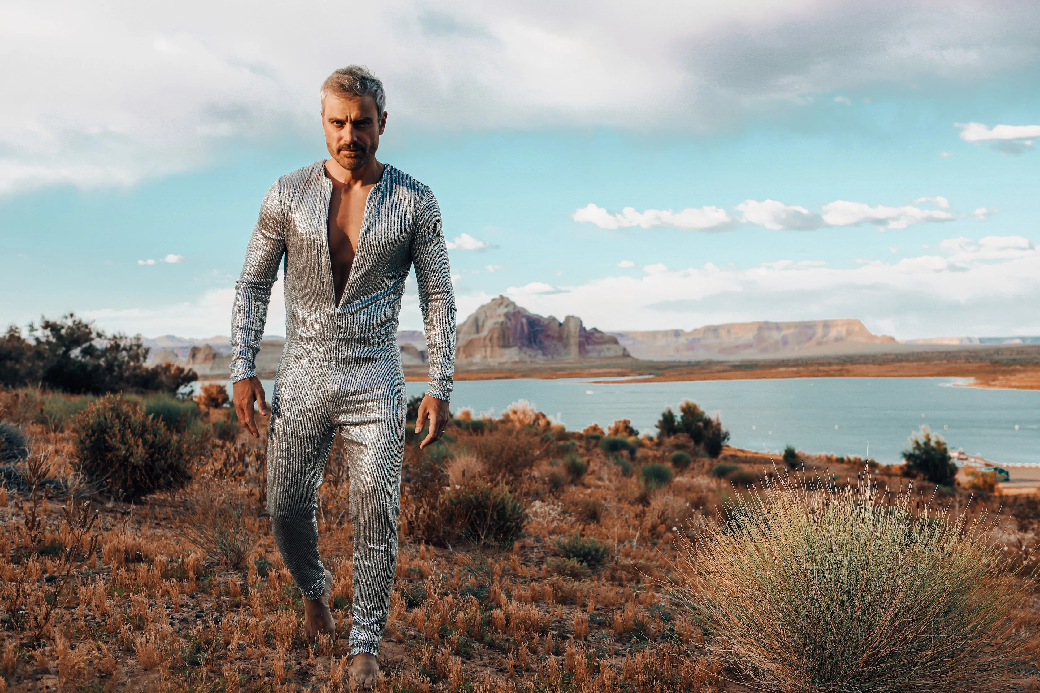 Lemuria 008 Men's Sequined Catsuit by Dani Watanabe