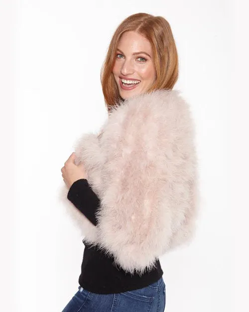 LINDA RICHARDS | Feather Bolero Jacket | Blush