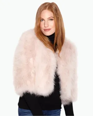 LINDA RICHARDS | Feather Bolero Jacket | Blush