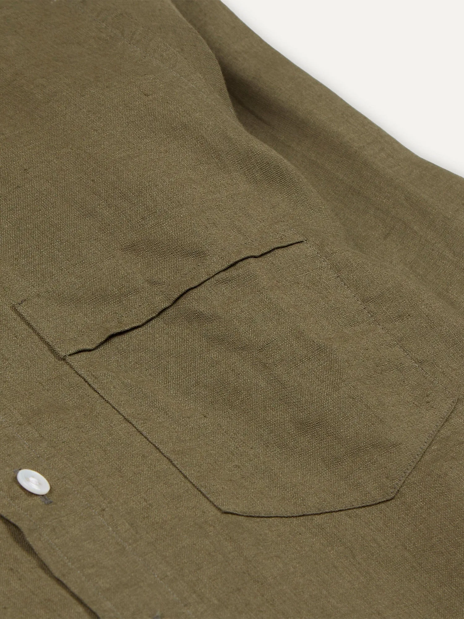 Linen Summer Shirt Khaki Green