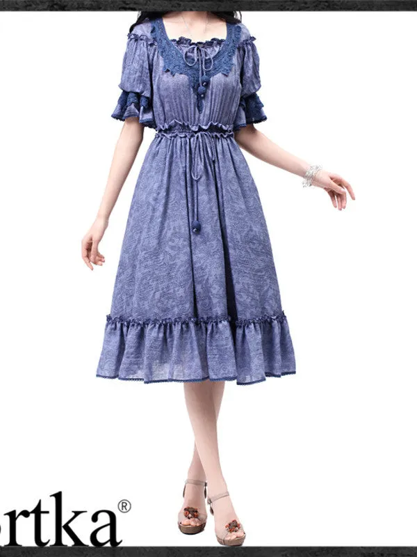 little house on the prairie embroidered dress