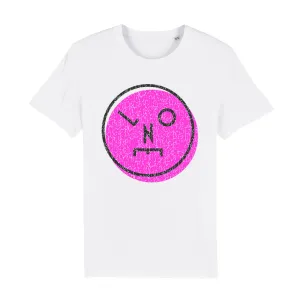 LNOE Circle Logo Distressed Pink Unisex Organic T-Shirt
