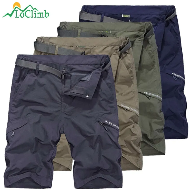 LoClimb Outdoor Hiking Shorts Men Camping/Climbing/Trekking Short Mens Quick Dry Travel Shorts Men's Sports Shorts Fishing AM385