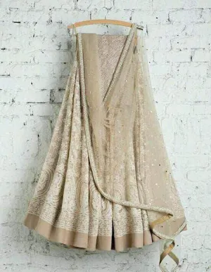 Luchnowi Chikankari work Lehenga