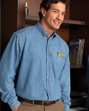 M550 Harriton Men's Long Sleeve Denim