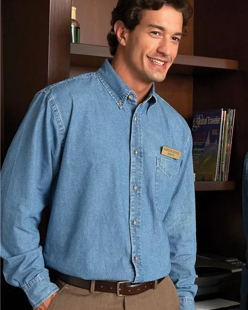 M550 Harriton Men's Long Sleeve Denim