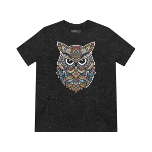 Majestic Owl Triblend Tee Intricate Art Design