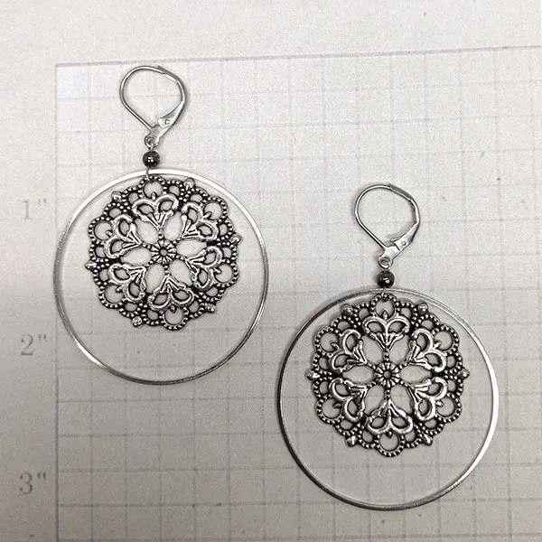 Mandala in Hoops Earrings