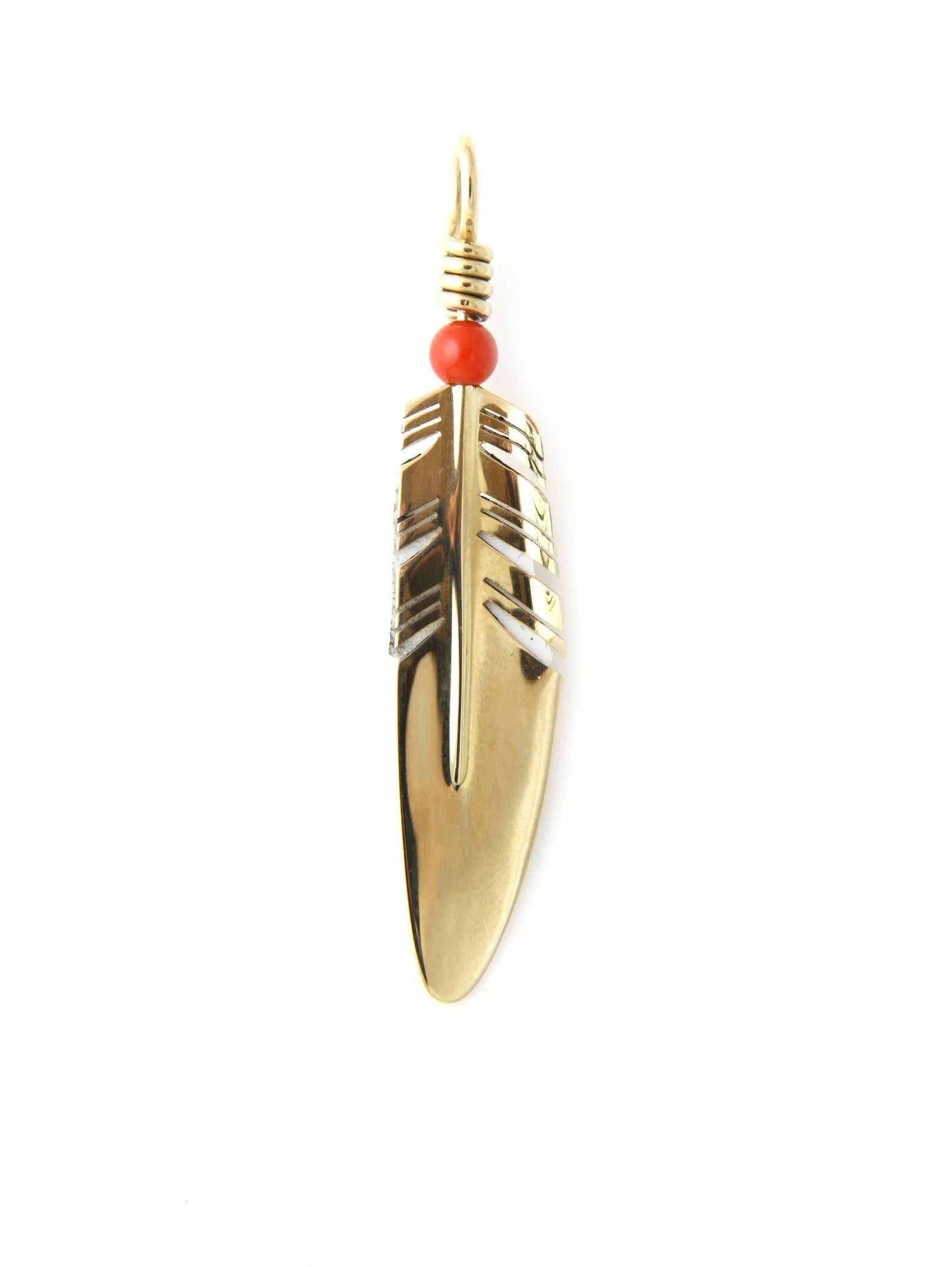 Medium Gold Feather Pendant