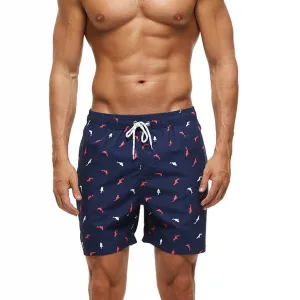 Men Swimwear Swim Shorts: Fish Print